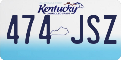 KY license plate 474JSZ