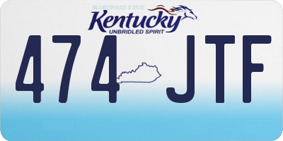 KY license plate 474JTF