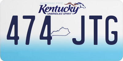 KY license plate 474JTG