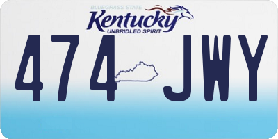 KY license plate 474JWY