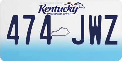 KY license plate 474JWZ
