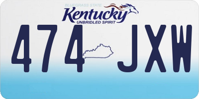 KY license plate 474JXW