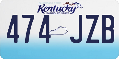 KY license plate 474JZB