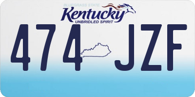 KY license plate 474JZF