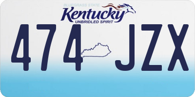 KY license plate 474JZX