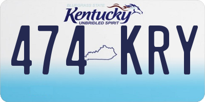 KY license plate 474KRY