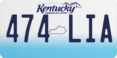 KY license plate 474LIA