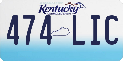 KY license plate 474LIC