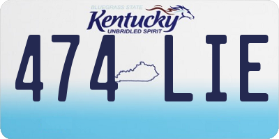 KY license plate 474LIE