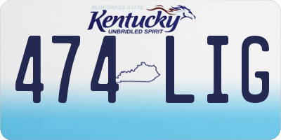 KY license plate 474LIG