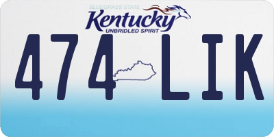 KY license plate 474LIK