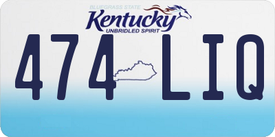 KY license plate 474LIQ