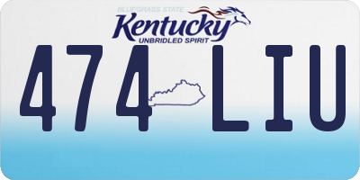 KY license plate 474LIU