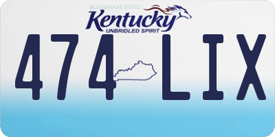 KY license plate 474LIX