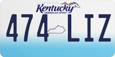 KY license plate 474LIZ