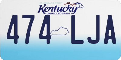 KY license plate 474LJA