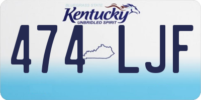KY license plate 474LJF