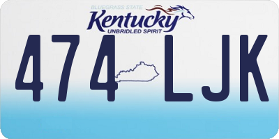 KY license plate 474LJK