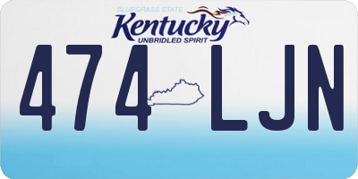 KY license plate 474LJN