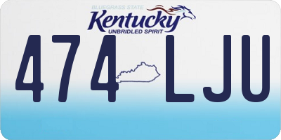 KY license plate 474LJU