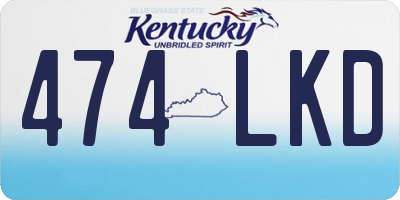 KY license plate 474LKD