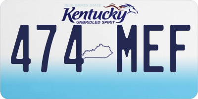 KY license plate 474MEF