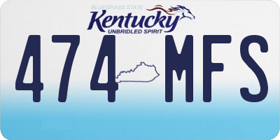 KY license plate 474MFS