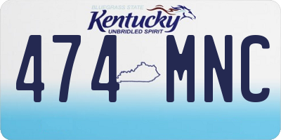 KY license plate 474MNC