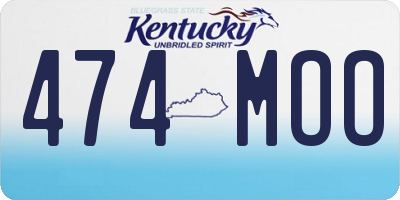 KY license plate 474MOO