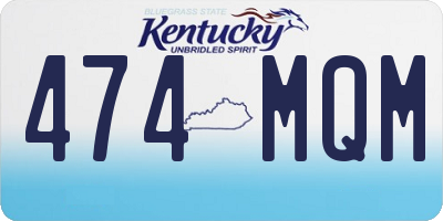 KY license plate 474MQM
