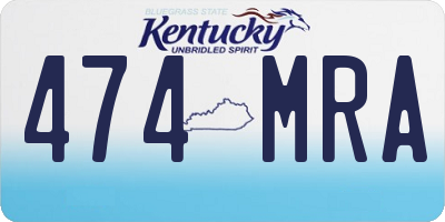 KY license plate 474MRA