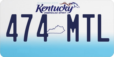 KY license plate 474MTL
