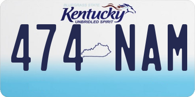 KY license plate 474NAM