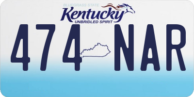 KY license plate 474NAR
