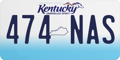 KY license plate 474NAS