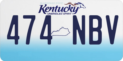 KY license plate 474NBV