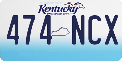 KY license plate 474NCX