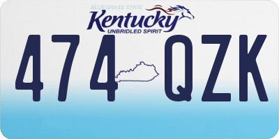 KY license plate 474QZK