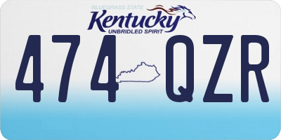 KY license plate 474QZR