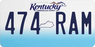 KY license plate 474RAM