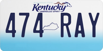 KY license plate 474RAY