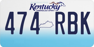 KY license plate 474RBK