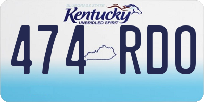 KY license plate 474RDO
