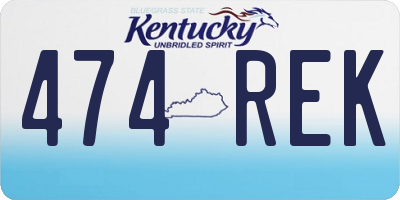 KY license plate 474REK