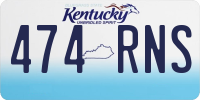 KY license plate 474RNS