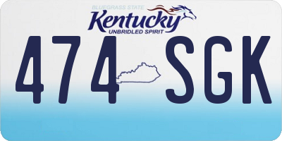 KY license plate 474SGK