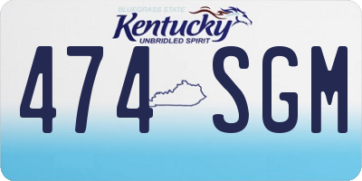 KY license plate 474SGM