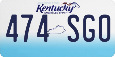 KY license plate 474SGO