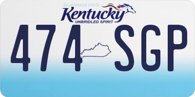 KY license plate 474SGP