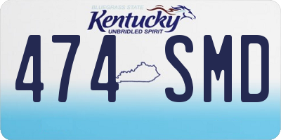 KY license plate 474SMD